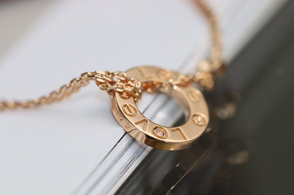 ˇGilded EraˇLOVE NECKLACE ADJUSTABLE ROSE GOLD 2 DIAMOND