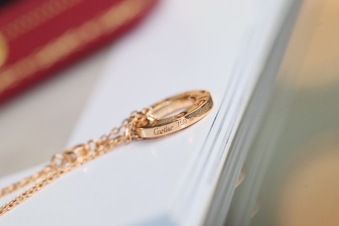ˇGilded EraˇLOVE NECKLACE ADJUSTABLE ROSE GOLD 2 DIAMOND