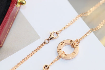 ˇGilded EraˇLOVE NECKLACE ADJUSTABLE ROSE GOLD 2 DIAMOND