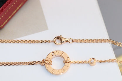 ˇGilded EraˇLOVE NECKLACE ADJUSTABLE ROSE GOLD 2 DIAMOND