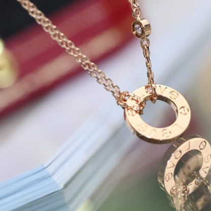 ˇGilded EraˇLOVE NECKLACE ADJUSTABLE ROSE GOLD 2 DIAMOND