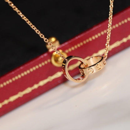 ˇGilded EraˇLOVE NECKLACE PINK GOLD AND SILVER