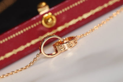 ˇGilded EraˇLOVE NECKLACE PINK GOLD AND SILVER