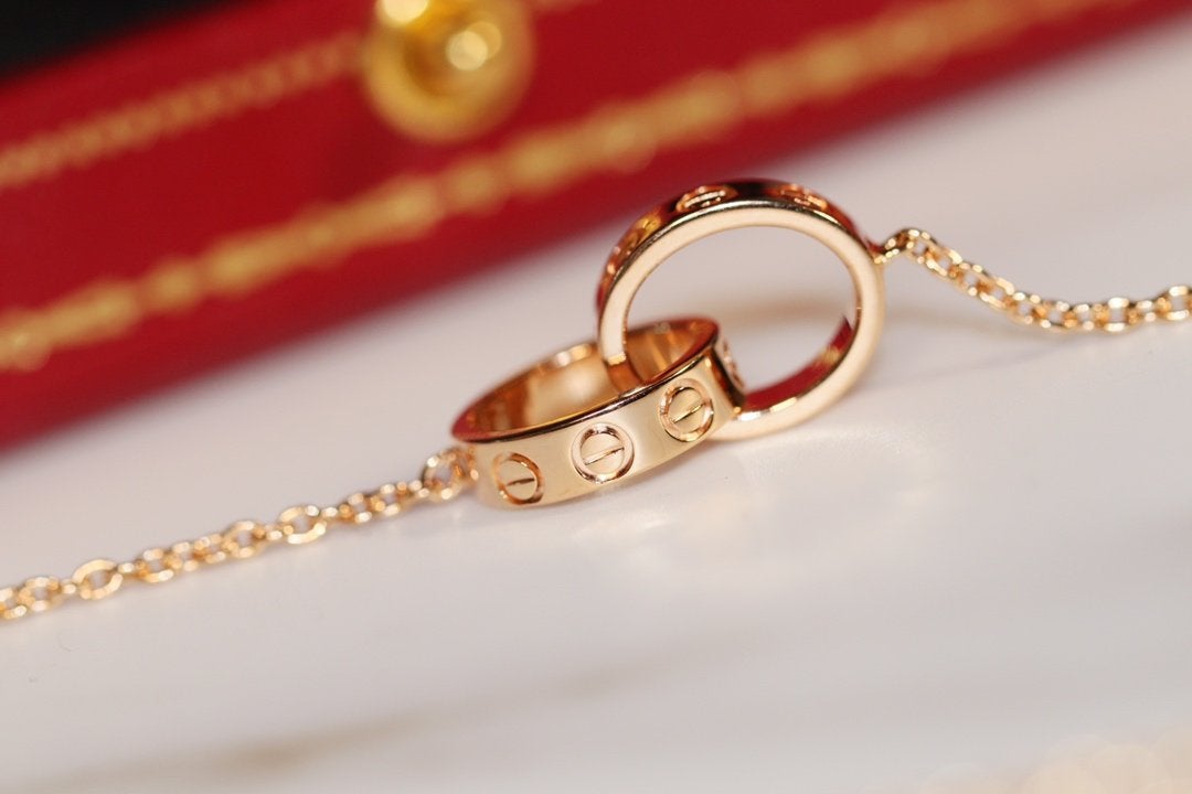 ˇGilded EraˇLOVE NECKLACE PINK GOLD AND SILVER