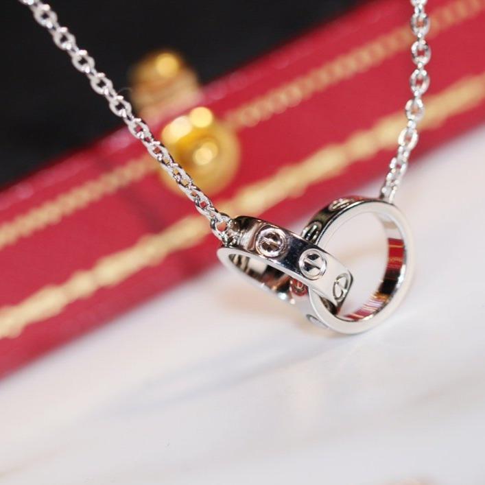 ˇGilded EraˇLOVE NECKLACE PINK GOLD AND SILVER