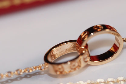 ˇGilded EraˇLOVE NECKLACE PINK GOLD AND SILVER