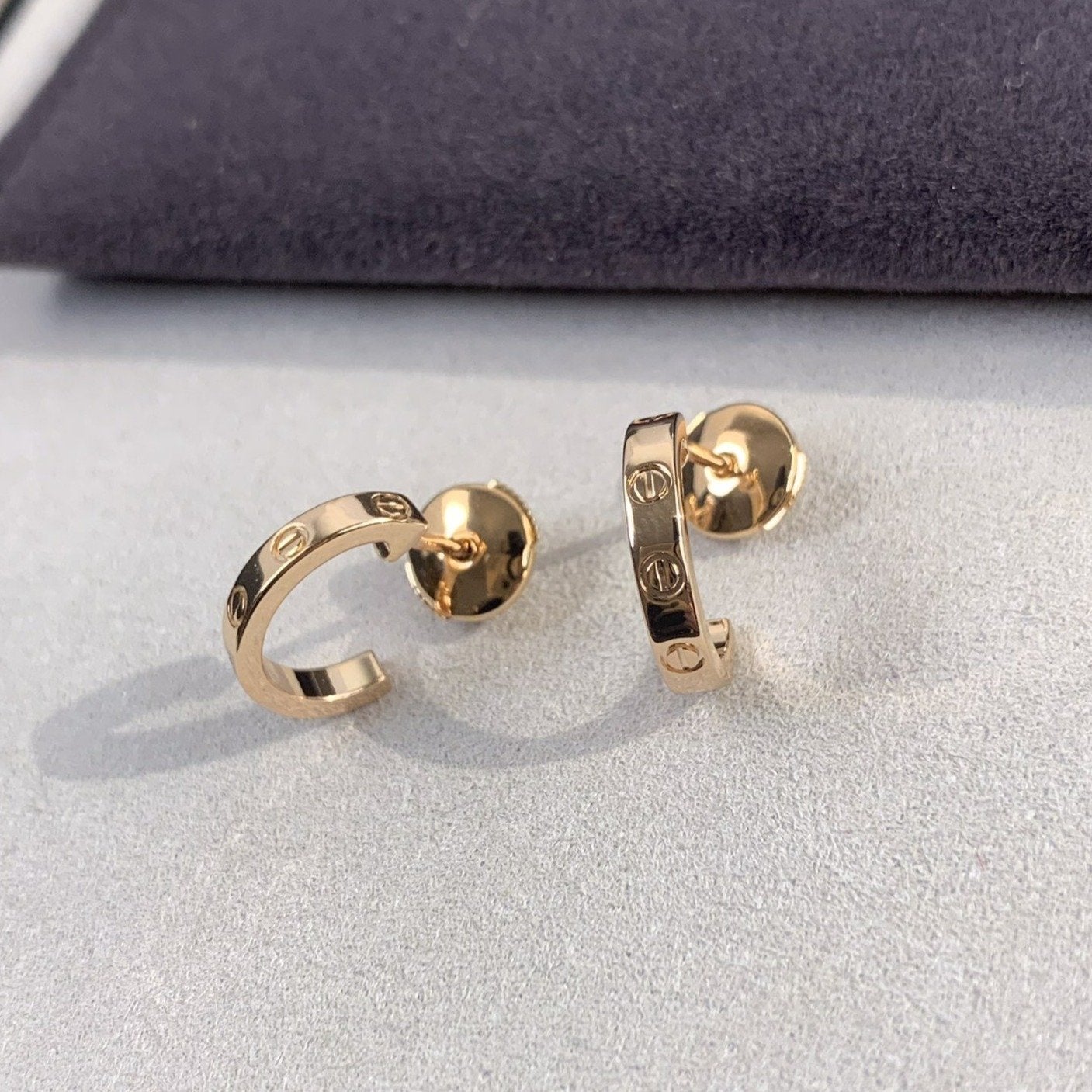 ˇGilded EraˇLOVE EARRINGS 2.65MM PINK GOLD