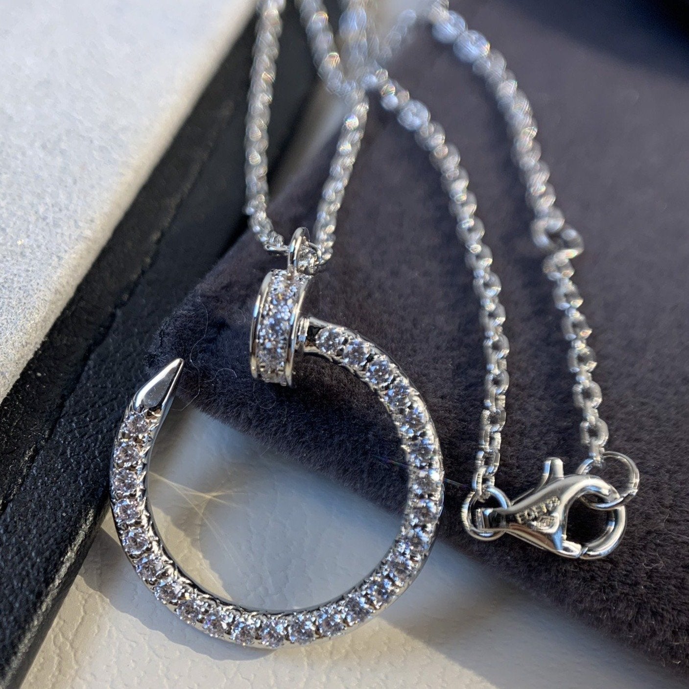 ˇGilded EraˇJUSTE NECKLACE SILVER DIAMONDS