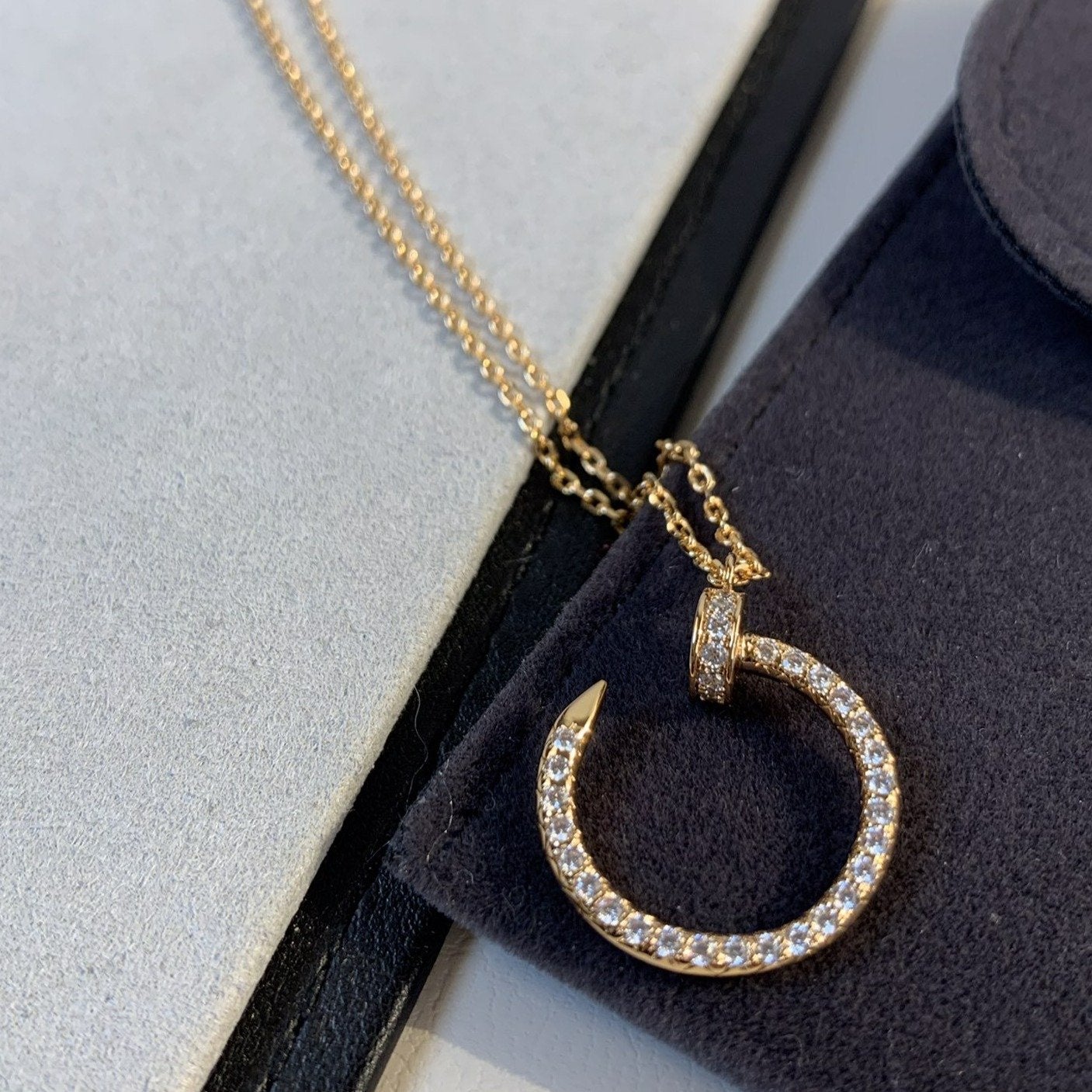 ˇGilded EraˇJUSTE NECKLACE PINK GOLD DIAMONDS
