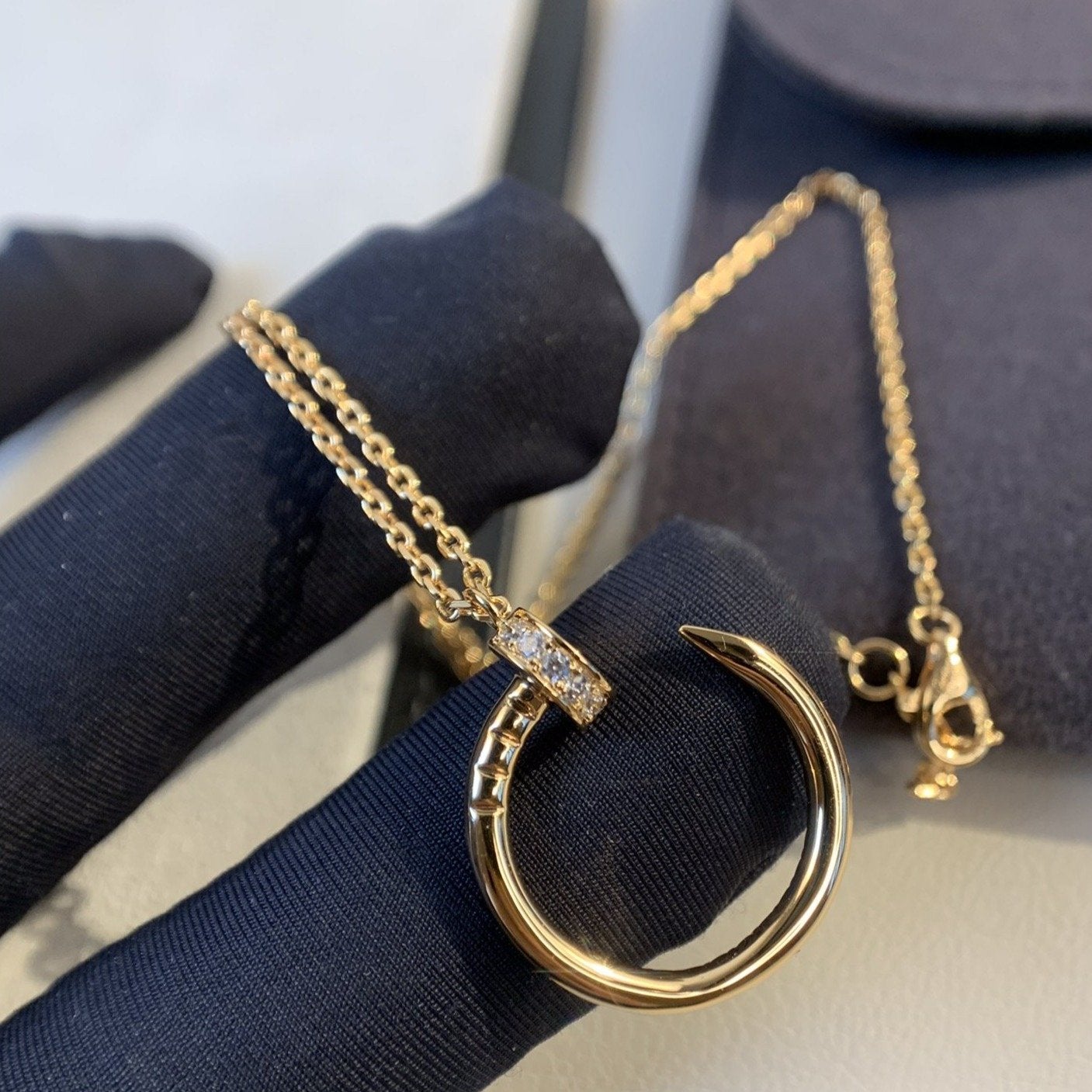ˇGilded EraˇJUSTE NECKLACE PINK GOLD DIAMONDS
