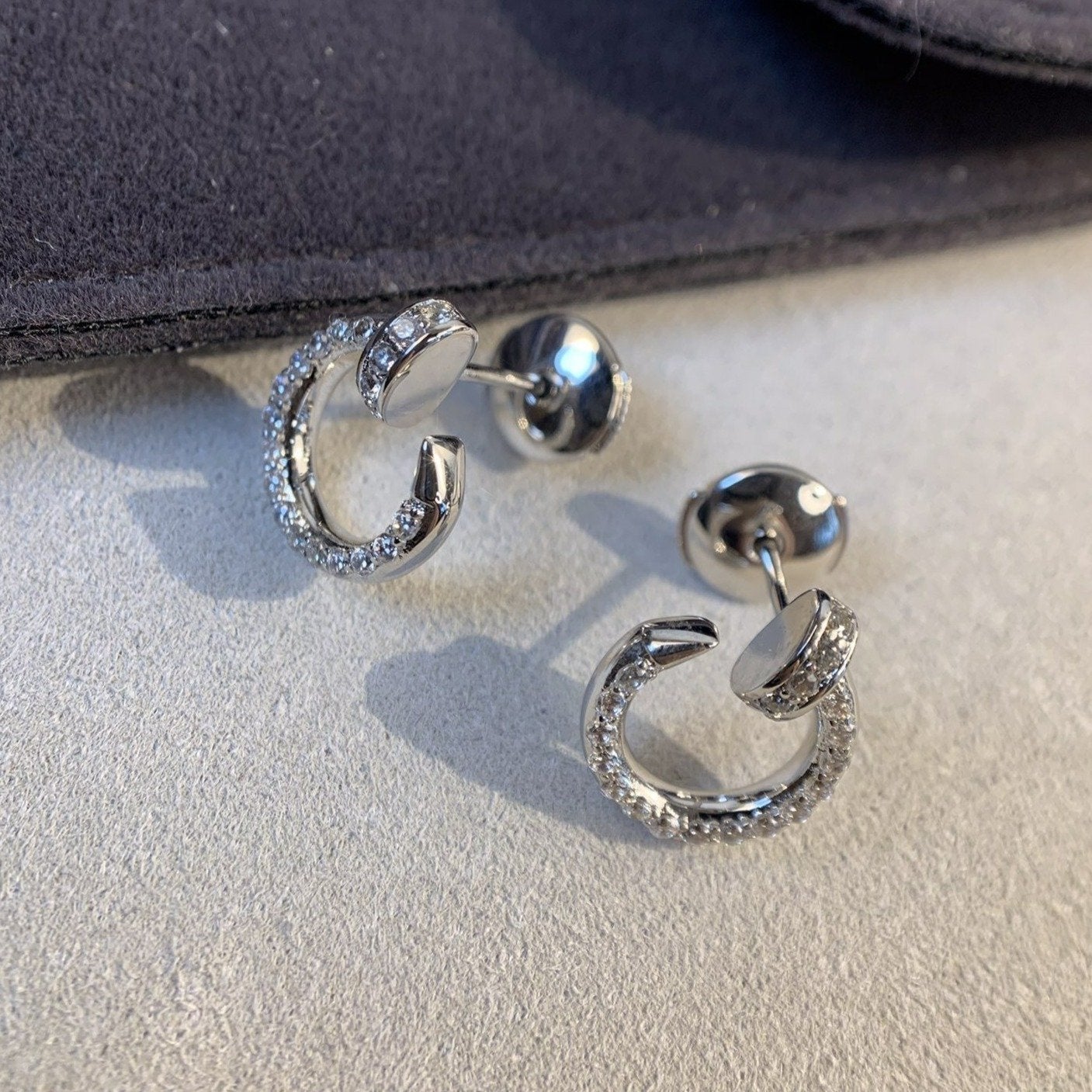 ˇGilded EraˇJUSTE EARRINGS SILVER DIAMONDS