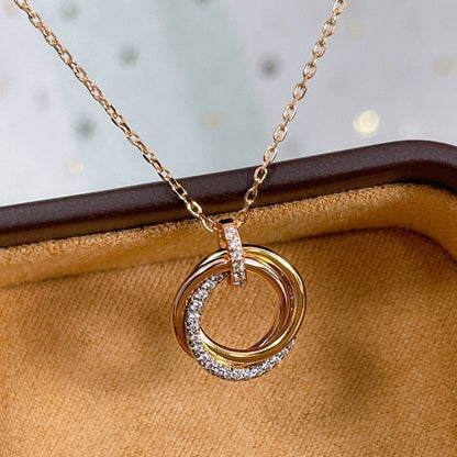 ˇGilded EraˇTRINITY NECKLACE SILVER GOLD PINK GOLD DIAMONDS