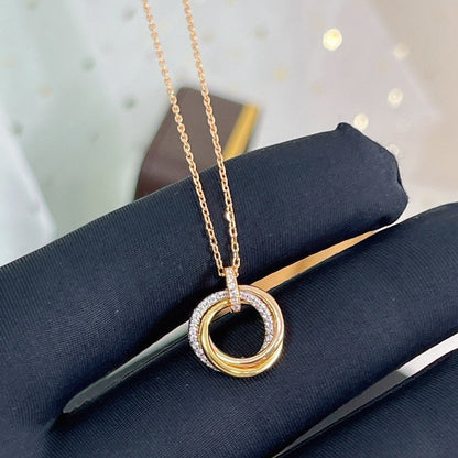 ˇGilded EraˇTRINITY NECKLACE SILVER GOLD PINK GOLD DIAMONDS