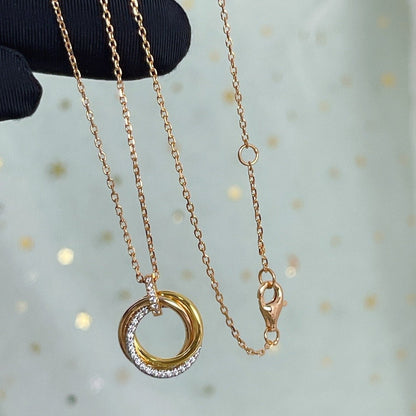 ˇGilded EraˇTRINITY NECKLACE SILVER GOLD PINK GOLD DIAMONDS