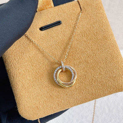ˇGilded EraˇTRINITY NECKLACE SILVER GOLD PINK GOLD DIAMONDS