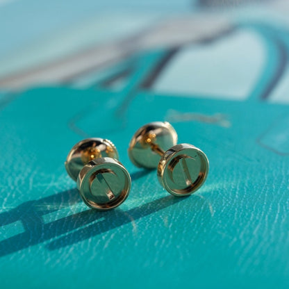 ˇGilded EraˇLOVE EARRINGS PINK GOLD 10MM