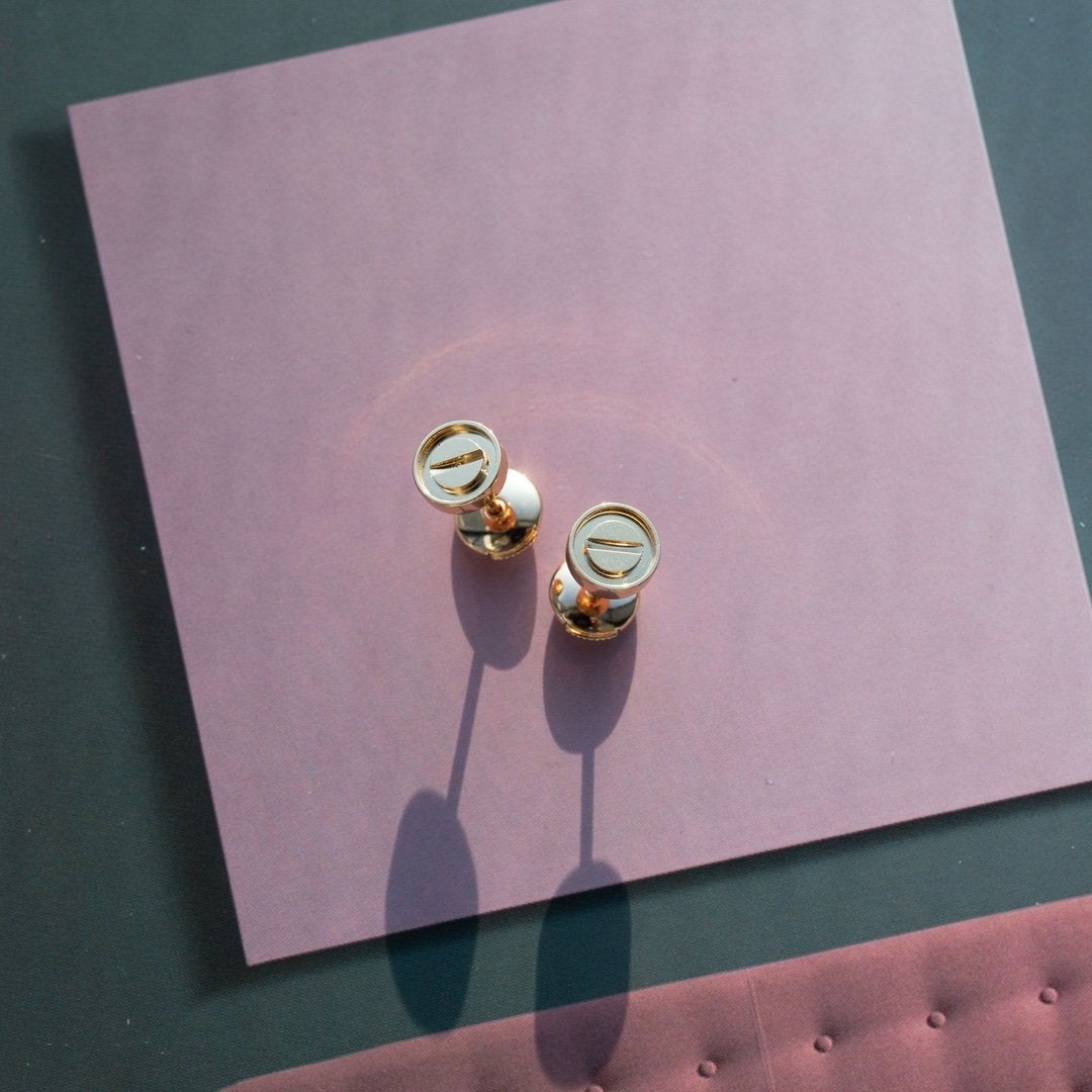 ˇGilded EraˇLOVE EARRINGS PINK GOLD 10MM