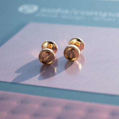 ˇGilded EraˇLOVE EARRINGS PINK GOLD 10MM