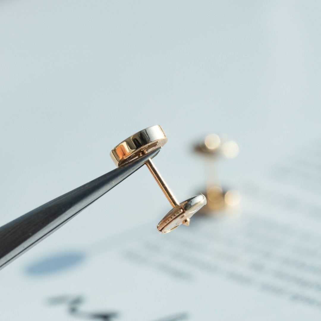 ˇGilded EraˇLOVE EARRINGS PINK GOLD 10MM