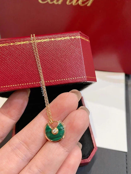 ˇGilded EraˇAMULETTE ROSE GOLD MALACHITE NECKLACE