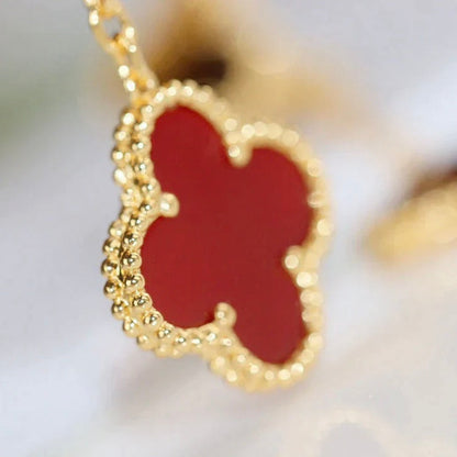 ˇGilded EraˇCLOVER  2 MOTIF  TIGER EYE CARNELIAN EARRINGS
