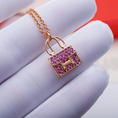 ˇGilded EraˇCONSTANCE PEDANT PURPLE DIAMOND NECKLACE