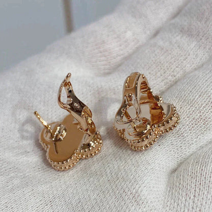ˇGilded EraˇCLOVER MEDIUM 1 MOTIFS CARNELIAN  DIAMOND earrings