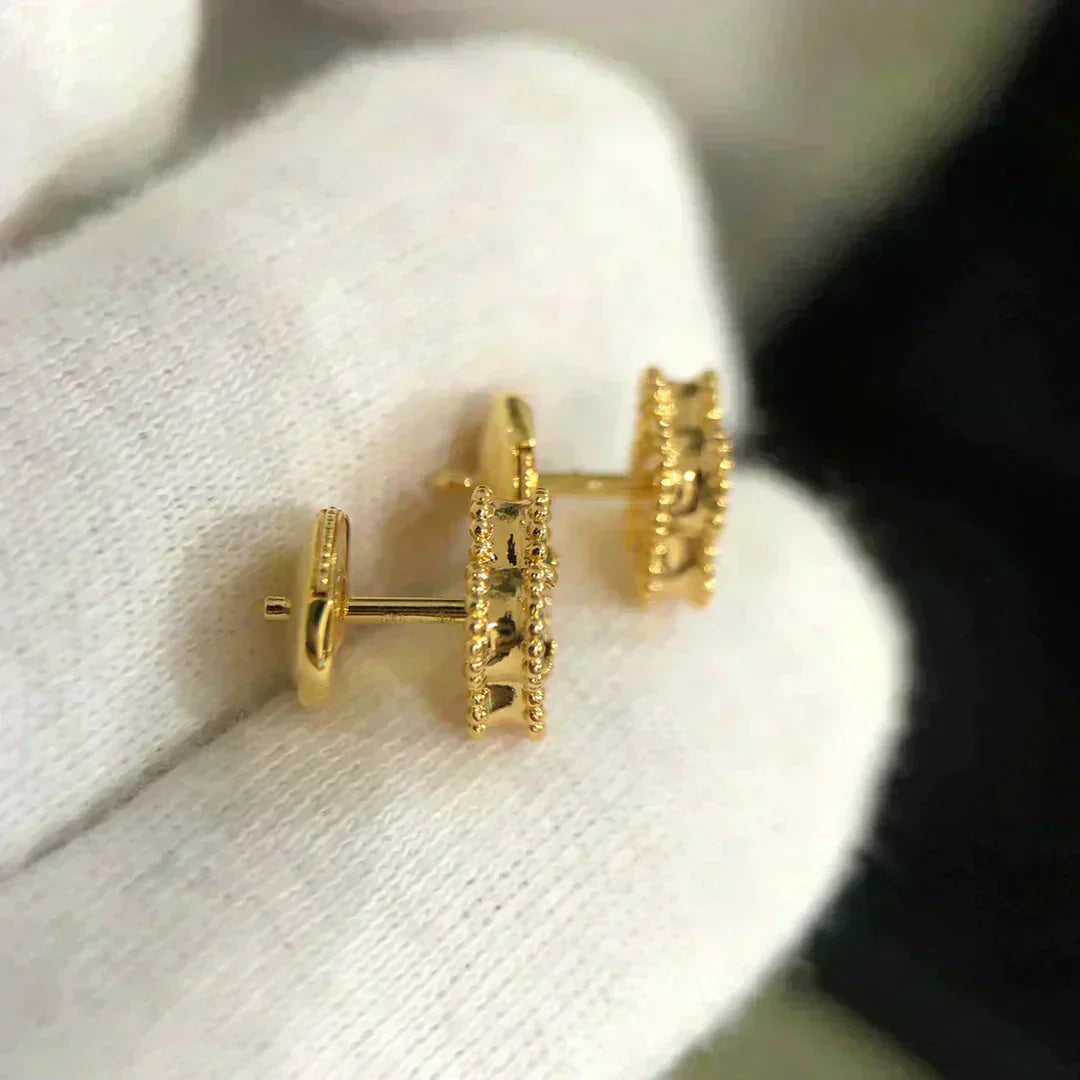 ˇGilded EraˇCLOVER MINI 9.5MM MALACHITE  EARRINGS