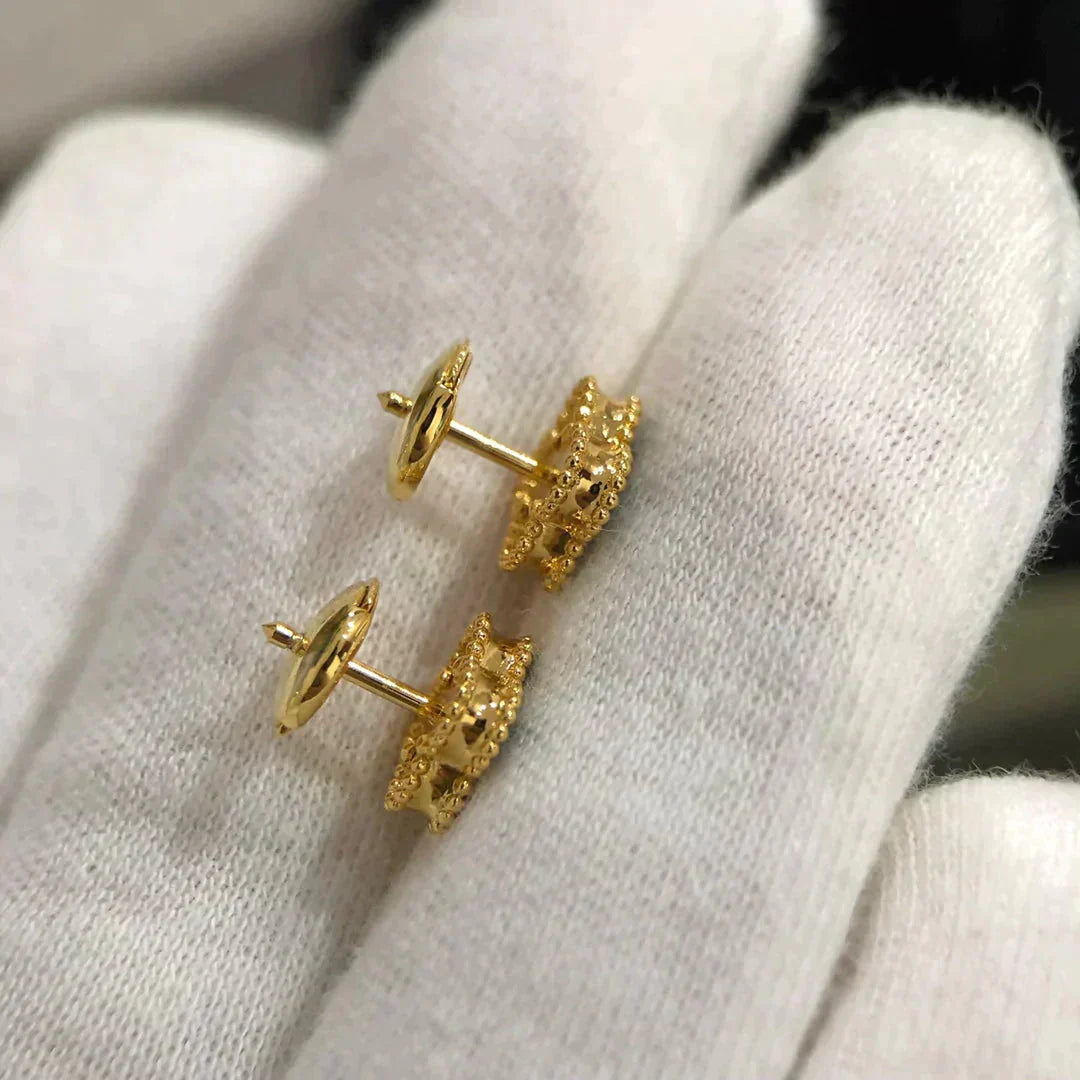 ˇGilded EraˇCLOVER MINI 9.5MM MALACHITE  EARRINGS