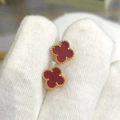 ˇGilded EraˇCLOVER MINI 9.5MM CARNELIAN EARRINGS