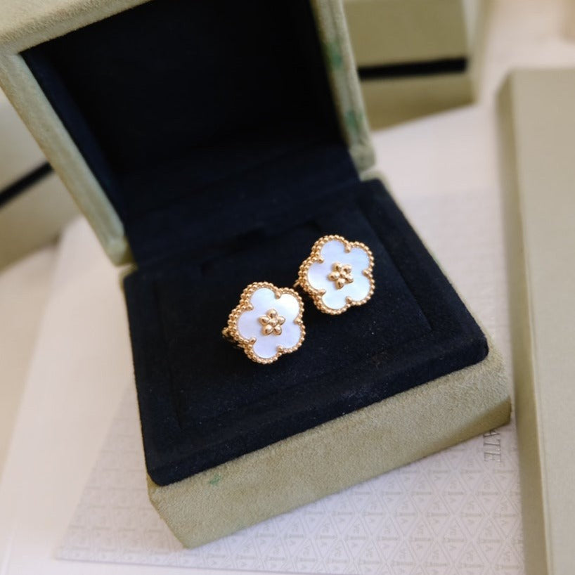 ˇGilded EraˇLUCKY PINK GOLD WHITE MOP EARRINGS