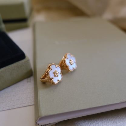 ˇGilded EraˇLUCKY PINK GOLD WHITE MOP EARRINGS