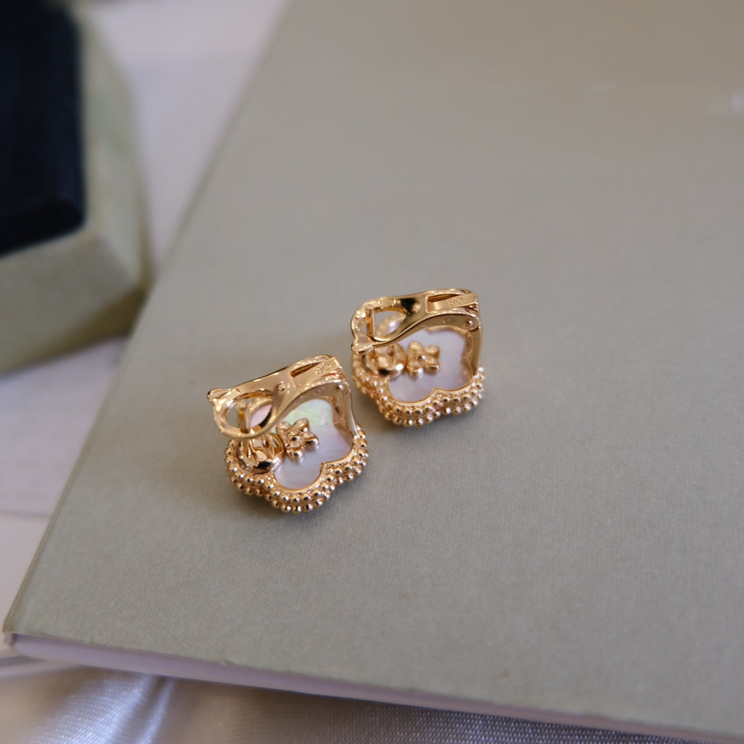 ˇGilded EraˇLUCKY PINK GOLD WHITE MOP EARRINGS