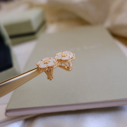 ˇGilded EraˇLUCKY PINK GOLD WHITE MOP EARRINGS