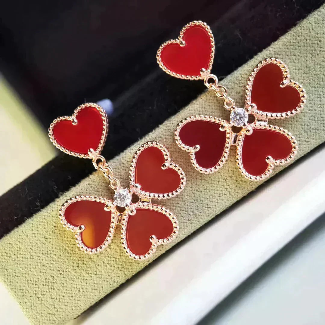 ˇGilded EraˇSWEET CLOVER CARNELIAN EARRINGS
