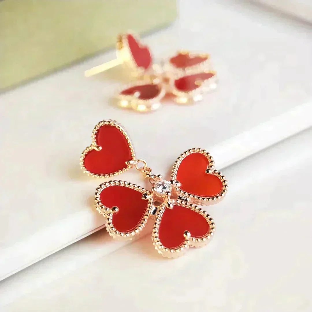 ˇGilded EraˇSWEET CLOVER CARNELIAN EARRINGS