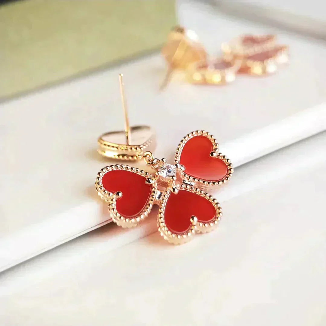 ˇGilded EraˇSWEET CLOVER CARNELIAN EARRINGS