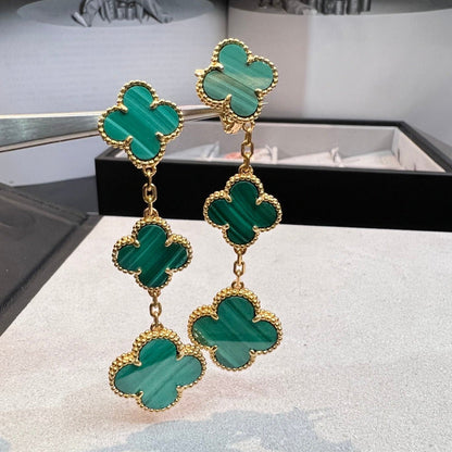 ˇGilded EraˇCLOVER MALACHITE 3 MOTIFS GOLD