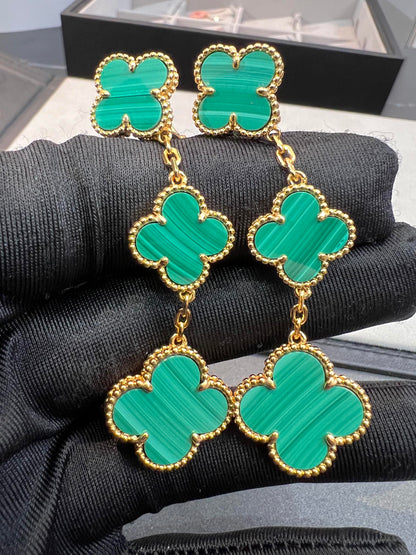ˇGilded EraˇCLOVER MALACHITE 3 MOTIFS GOLD