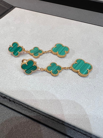 ˇGilded EraˇCLOVER MALACHITE 3 MOTIFS GOLD