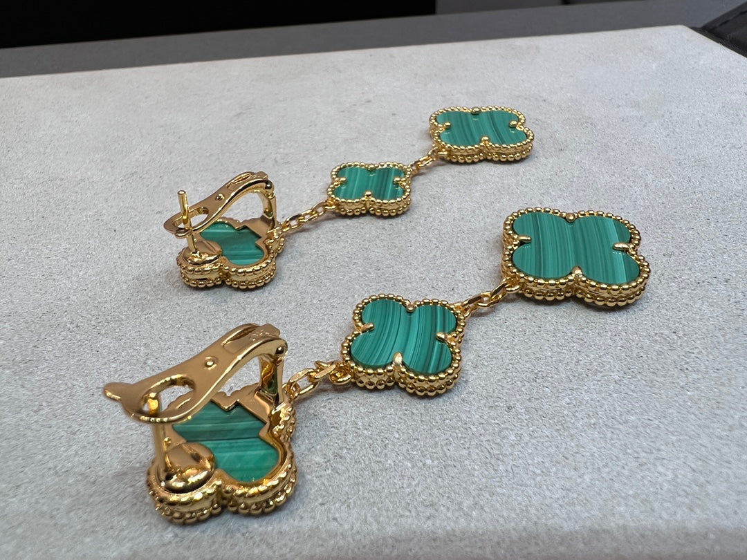 ˇGilded EraˇCLOVER MALACHITE 3 MOTIFS GOLD