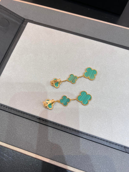 ˇGilded EraˇCLOVER MALACHITE 3 MOTIFS GOLD