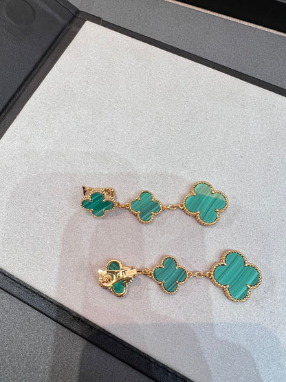 ˇGilded EraˇCLOVER MALACHITE 3 MOTIFS GOLD