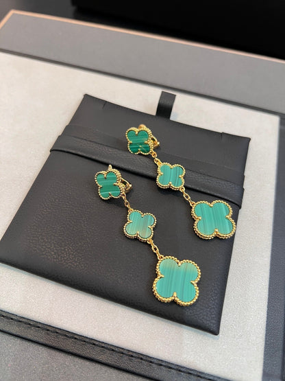 ˇGilded EraˇCLOVER MALACHITE 3 MOTIFS GOLD