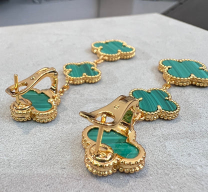 ˇGilded EraˇCLOVER MALACHITE 3 MOTIFS GOLD