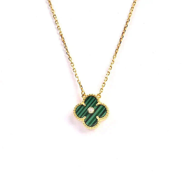 ˇGilded EraˇCLOVER 15MM DIAMOND TURQUOISE NECKLACE