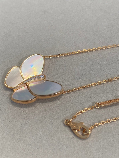 ˇGilded EraˇBUTTERFLY GOLD MOP DIAMOND NECKLACE