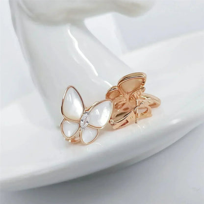 ˇGilded EraˇBUTTERFLY MOP DIAMOND EARRINGS