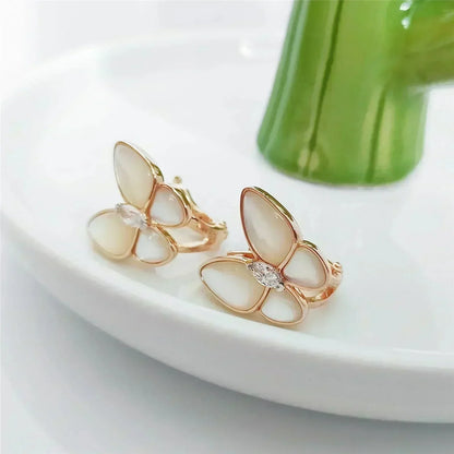 ˇGilded EraˇBUTTERFLY MOP DIAMOND EARRINGS