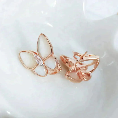 ˇGilded EraˇBUTTERFLY MOP DIAMOND EARRINGS